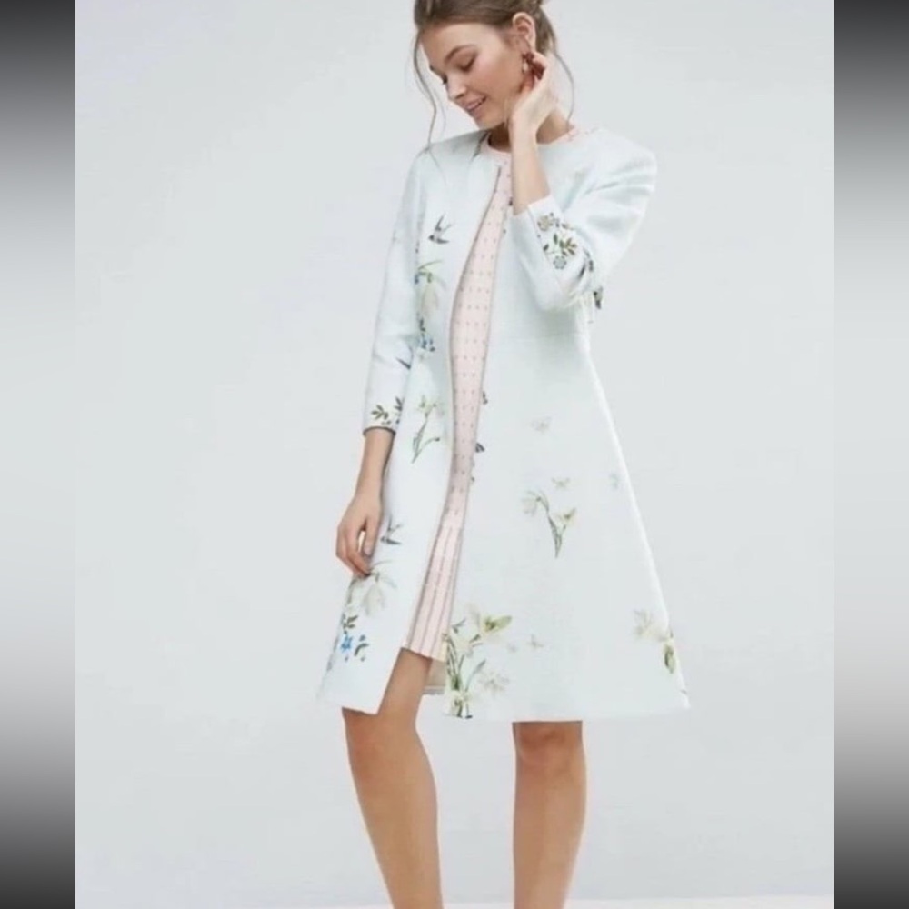 Ted Baker RACHEEL SPRING MEADOW PRINT COAT Size 1 NWT